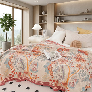 Floral Reversible Throw Blanket for Bed Sofa | Ashmore