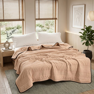 Quilted Solid Color Summer Bedspread Lightweight Coverlet | Yorkston