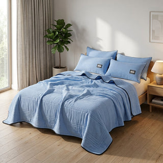 Quilted Solid Color Summer Bedspread Lightweight Coverlet | Yorkston