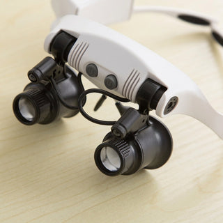 Hands Free Magnifying Headset With LED Illumination And Interchangeable Magnification Lenses For Detailed Tasks | Kerrigan