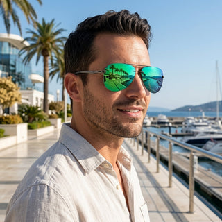Polarized Aviator Sunglasses with Metal Frame for Driving and Outdoor Activities | Huntley