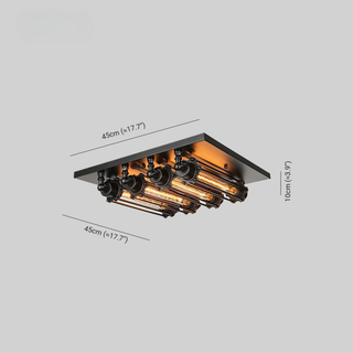 Industrial Vintage Flush Mount Ceiling Light Fixture | Lexington