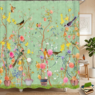 Floral Bird Waterproof Decorative Shower Curtain | Graham
