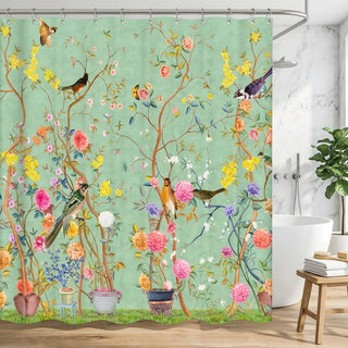 Floral Bird Waterproof Decorative Shower Curtain | Graham