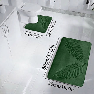 Leaf Pattern Non Slip Absorbent Bathroom Mats | Trenton