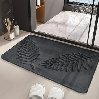 Leaf Pattern Non Slip Absorbent Bathroom Mats | Trenton