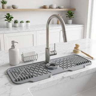Silicone Sink Mat Drainage Channels Faucet Area | Wentworth