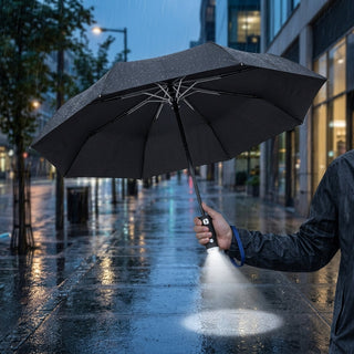 Rainproof Automatic Umbrella With LED Flashlight UV Sunshade And Reverse Fold Canopy | Maddox