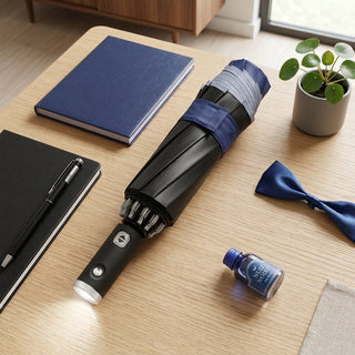 Rainproof Automatic Umbrella With LED Flashlight UV Sunshade And Reverse Fold Canopy | Maddox