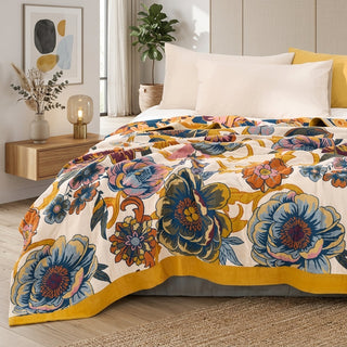 Reversible Floral Boho Soft Decorative Blanket | Douglas