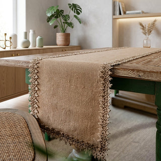 Natural Rustic Jute Table Runner Dining Decor | Callahan