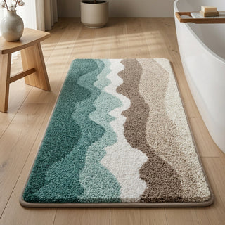 Wave Pattern Absorbent Non Slip Washable Bath Mat | Aldridge
