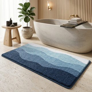 Wave Pattern Absorbent Non Slip Washable Bath Mat | Aldridge