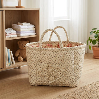 Floral Quilted Foldable Storage Basket Home Organizer | Everett