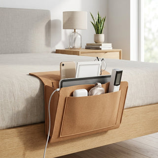 Multifunction Bedside Storage Organizer with Cable Slots | Ashby