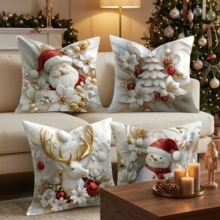 Festive Christmas Decorative Pillow Covers Set Four Pieces | Archer
