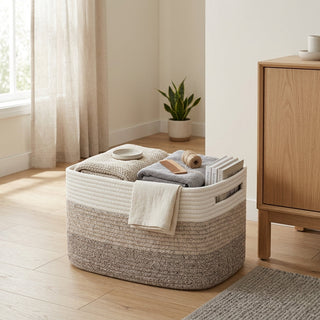 Woven Storage Basket with Handles Home Organization | Anders