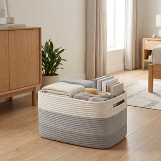 Woven Storage Basket with Handles Home Organization | Anders