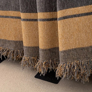 Reversible Tiger Sofa Cover Decorative Fringed Chenille Safari Style | Coleman