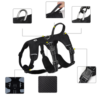 No Pull Dog Harness With Reflective Strips And Adjustable Nylon Fit Buckle | Hallmere