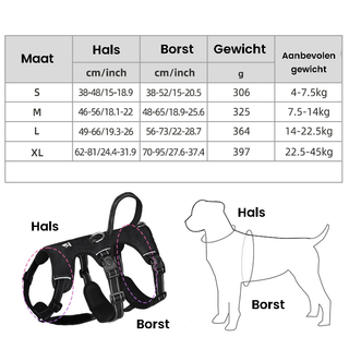 No Pull Dog Harness With Reflective Strips And Adjustable Nylon Fit Buckle | Hallmere