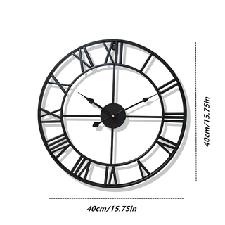Retro Metal Wall Clock With Roman Numerals And Silent Operation Design Battery | Hallstead