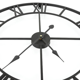Retro Metal Wall Clock With Roman Numerals And Silent Operation Design Battery | Hallstead