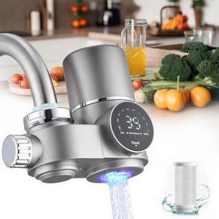 LED Display Faucet Water Filter With 500-Gallon Capacity And UV Blue Light | McArthur