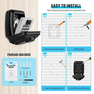 Wall Mounted Key Lock Box With Mechanical Combination Code And Rust Resistant Design | Rowan