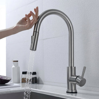Touchless Sensor Kitchen Faucet With Pull Out Sprayer And Two Water Modes | Rollins
