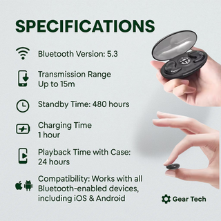 Invisible Wireless Sleep Earbuds With Bluetooth 5.3 And IPX5 Waterproof Design | Rockwell