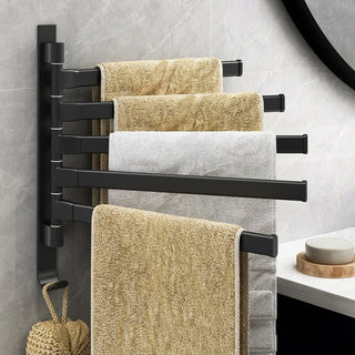 Wall Mounted Towel Rack With 5 Rotating Arms And Rust Resistant Stainless Steel | Spencer