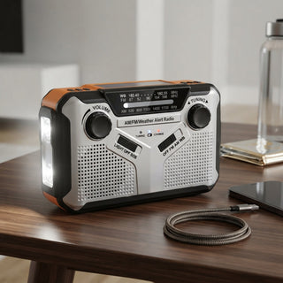 Emergency Radio With Hand Crank And Solar Power Bank And LED Flashlight | Underwood