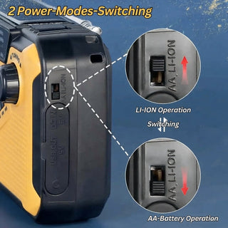 Emergency Radio With Hand Crank And Solar Power Bank And LED Flashlight | Underwood