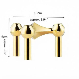 Modern Metal Candle Holder With Modular Construction And Coated Steel Body | Treadwell