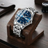 Silver Bracelet with Blue Dial