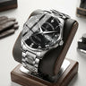 Silver Bracelet with Black Dial
