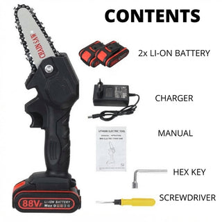 Rechargeable Battery Chainsaw Lightweight One Hand Operation Garden Cutting | Wallace