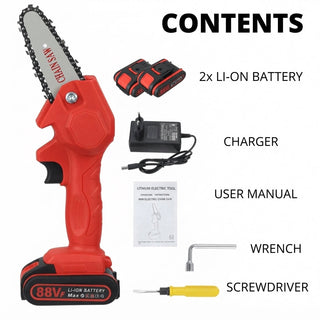 Rechargeable Battery Chainsaw Lightweight One Hand Operation Garden Cutting | Wallace