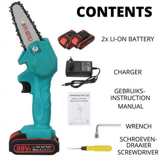 Rechargeable Battery Chainsaw Lightweight One Hand Operation Garden Cutting | Wallace