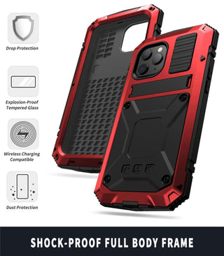 Tempered Glass And Metal Case For iPhone 11 To 15 With Full Screen And Camera Protection | Woodford