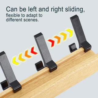 Wood And Aluminum Wall Hanger With Adjustable Hooks And Scandinavian Design | Woodbury