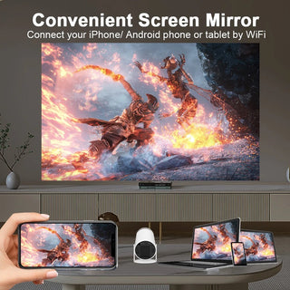 Portable 4K Mini Projector With Dual Wifi 6 And Bluetooth Connectivity | Winston