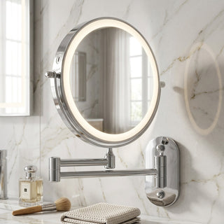 Rechargeable LED Makeup Mirror With Magnification And Adjustable Brightness | Yardley