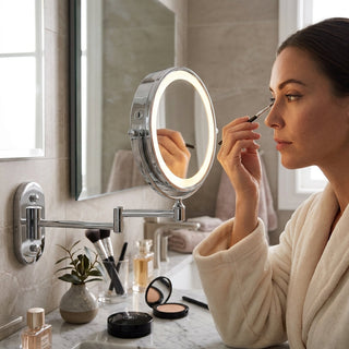 Rechargeable LED Makeup Mirror With Magnification And Adjustable Brightness | Yardley