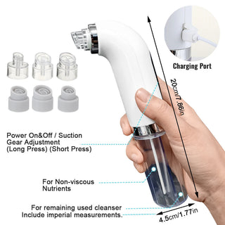 Rechargeable Pore Cleanser With 6 Interchangeable Heads And Adjustable Suction Power | Ashcroft