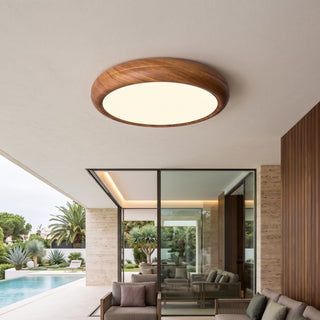 Modern Wood Grain Round Ceiling Light | Lumora