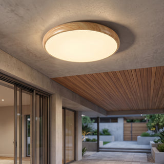 Modern Wood Grain Round Ceiling Light | Lumora