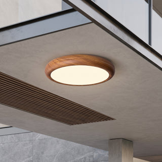 Modern Wood Grain Round Ceiling Light | Lumora