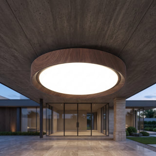Modern Wood Grain Round Ceiling Light | Lumora